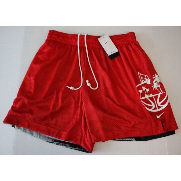 Nike DV9607-010 Mens Sz XL Black/Red Loose Fit Reversible Mesh Basketball Shorts - Picture 9 of 13